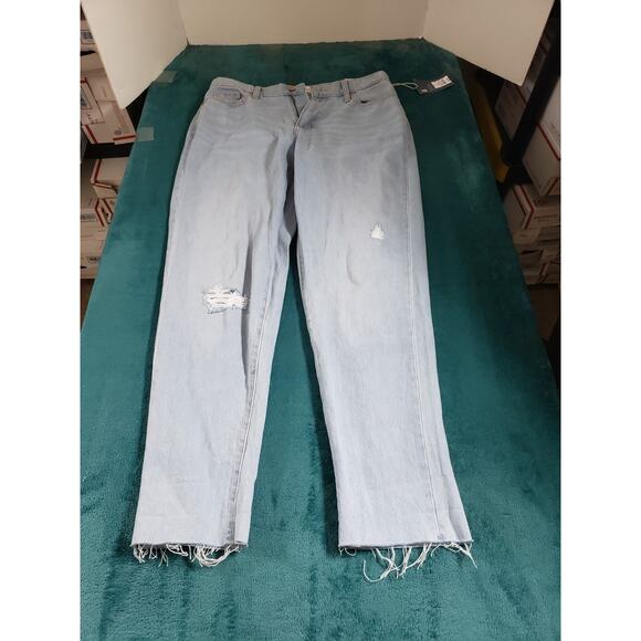 Universal Thread Jeans Size 6 Women Blue Cotton Fray Hem Mid Rise Boyfriend NWT - Picture 1 of 16